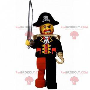 Lego maskot klädd som en pirat med hatt - Redbrokoly.com