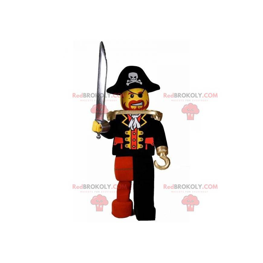 Lego-mascotte verkleed als piraat met een hoed - Redbrokoly.com