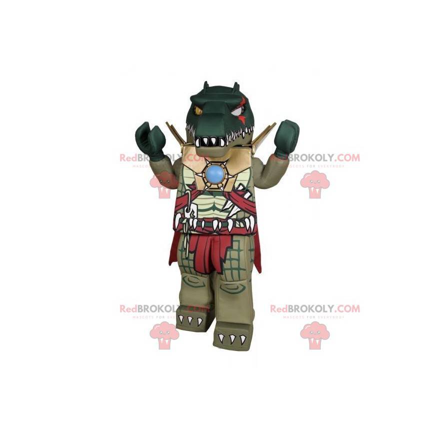 Mascotte Lego coccodrillo verde molto spaventoso -