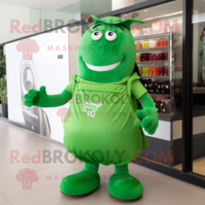Green Bbq Ribs mascot costume character dressed with a Shorts and Tote bags