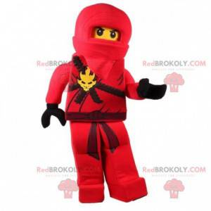 Lego maskot i röd ninjadräkt - Redbrokoly.com