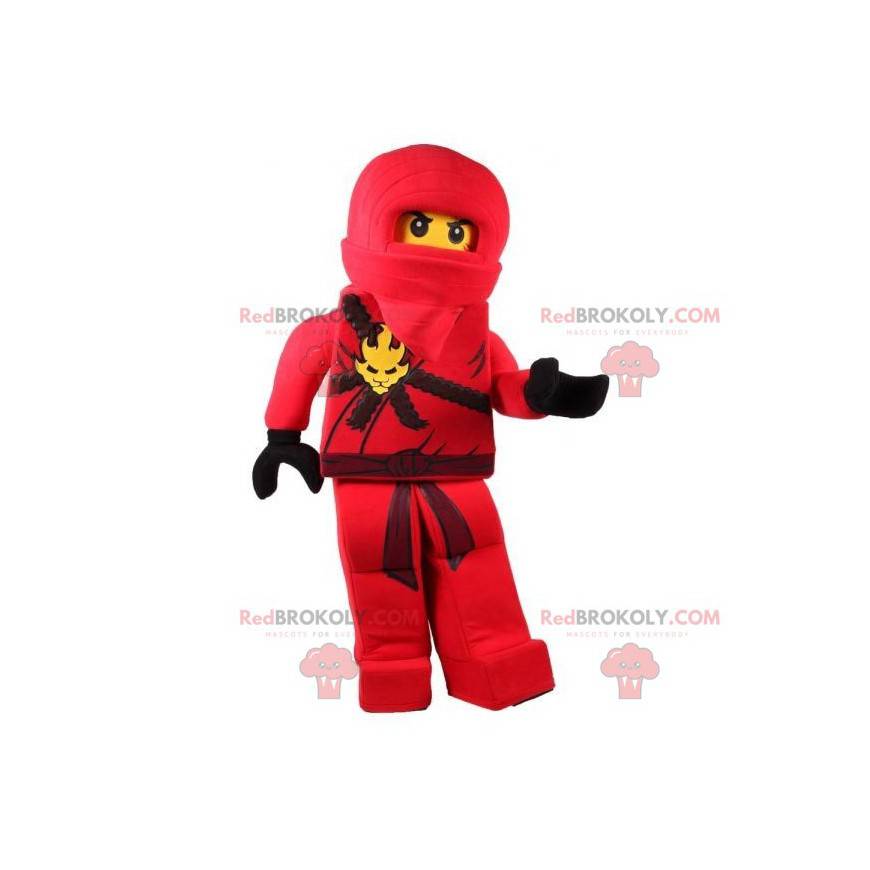 Lego maskot i röd ninjadräkt - Redbrokoly.com
