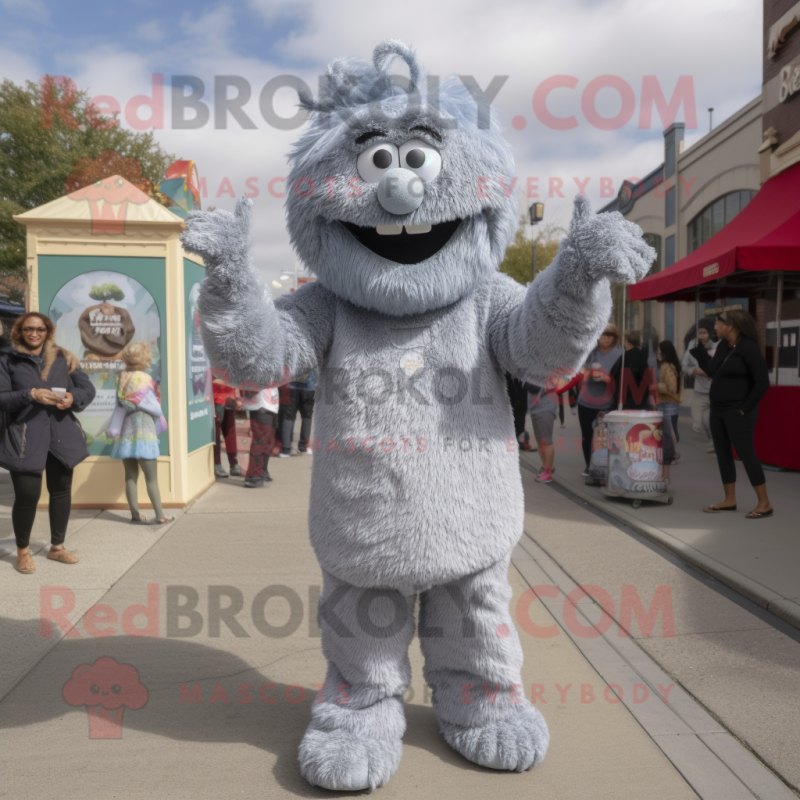 Gray Jambalaya mascot costume character dressed with a Mom Jeans and Foot pads Gray Jambalaya mascot costume character dressed with a Mom Jeans and Foot pads