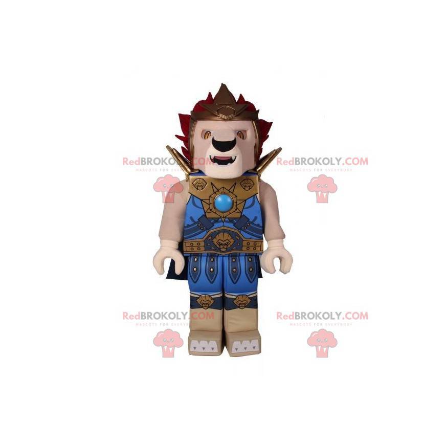 Lego mascot in the form of a lion with armor - Redbrokoly.com