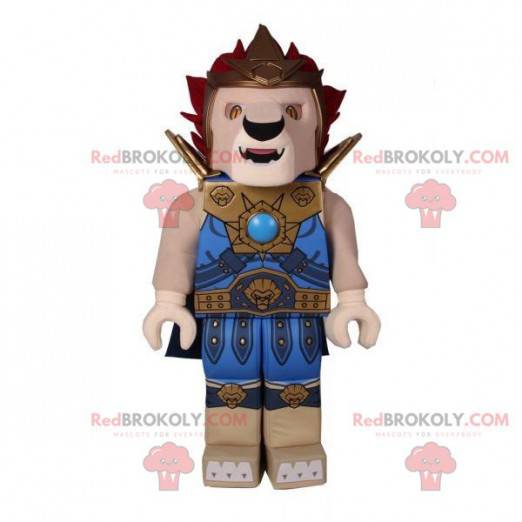 Lego mascot in the form of a lion with armor - Redbrokoly.com