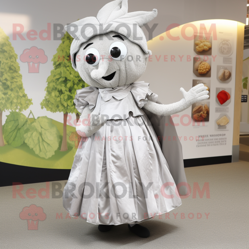 Silver Beet mascot costume character dressed with a A-Line Skirt and Clutch bags Silver Beet mascot costume character dressed with a A-Line Skirt and Clutch bags