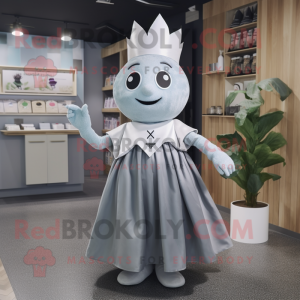 Silver Beet mascot costume character dressed with a A-Line Skirt and Clutch bags