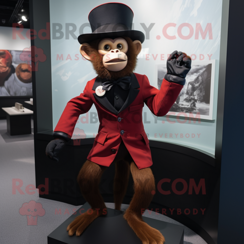 Red Capuchin Monkey mascot costume character dressed with a Tuxedo and Watches Red Capuchin Monkey mascot costume character dressed with a Tuxedo and Watches