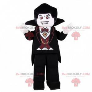 Lego vampyr maskot med en fin svart kostyme - Redbrokoly.com