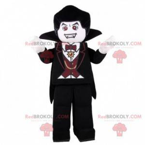 Mascotte de Lego de vampire avec un joli costume noir -