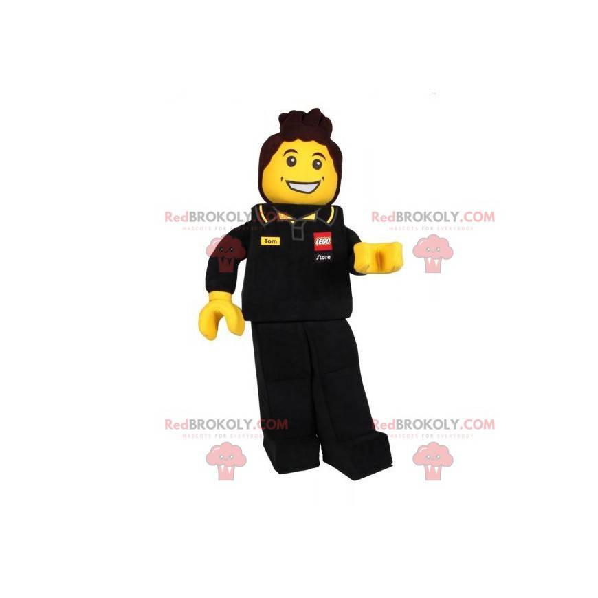 Mascotte de Lego en tenue d'ouvrier de garagiste -