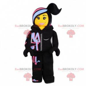 Lego mascot woman in hip-hop outfit - Redbrokoly.com