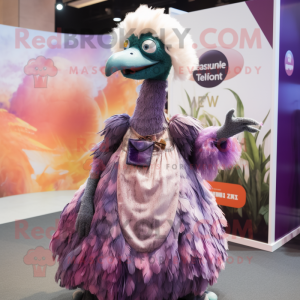 nan Emu mascot costume character dressed with a Ball Gown and Keychains