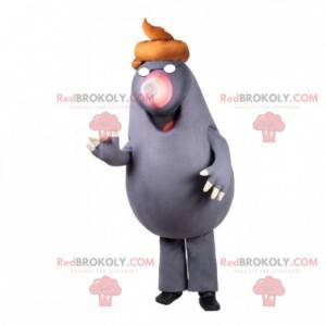 Mole mascot with poop on his head - Redbrokoly.com