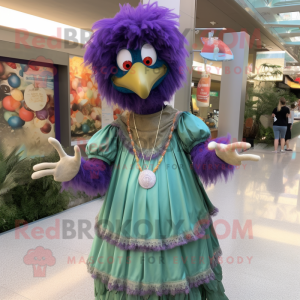 nan Emu mascot costume character dressed with a Ball Gown and Keychains