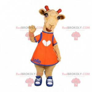 Mascotte de chameau de brebis marron. Costume de chèvre -