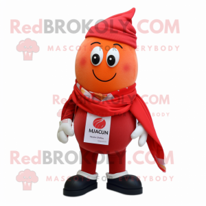 Rød Mango maskot kostume...
