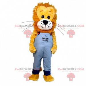 Mascot brown and yellow lion cub. Little lion mascot -
