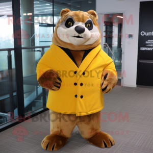 Gold Marmot maskot drakt...