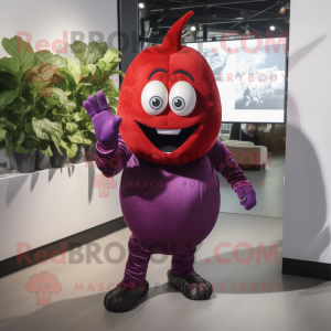 Rød Aubergine maskot...