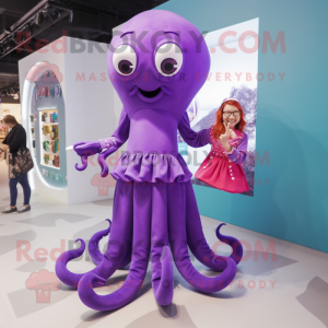 Paarse Octopus mascotte...