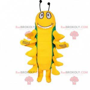 Mascota insecto ciempiés verde y amarillo - Redbrokoly.com