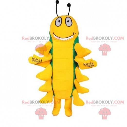 Green and yellow centipede insect mascot - Redbrokoly.com