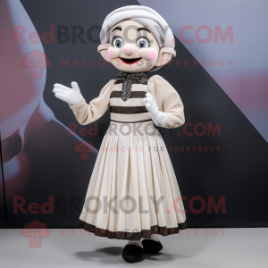 Tan Mime maskot kostume...