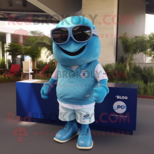 Sky Blue Pho maskot kostume...