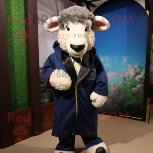 Navy Suffolk Sheep maskot...