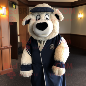 Navy Suffolk Sheep mascotte...
