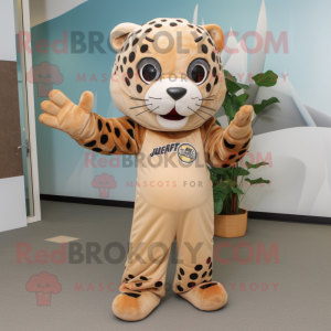 Tan Jaguar maskot kostym...