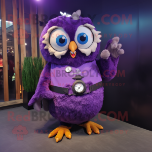 Purple Owl maskotdräkt...