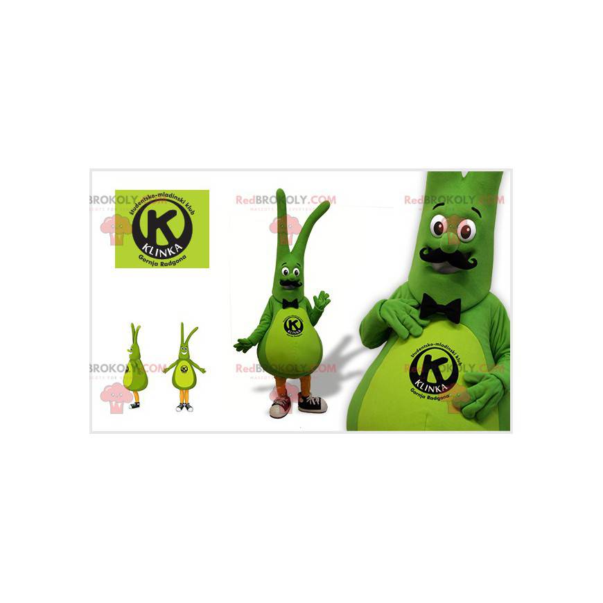Mascota de muñeco de nieve verde vegetal insecto -