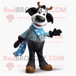 Black Guernsey Cow mascotte...