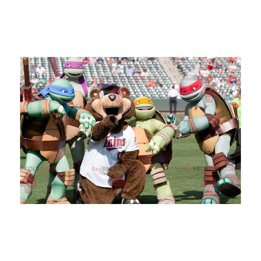 Beroemde Ninja Turtles Cartoon Turtles Mascottes -