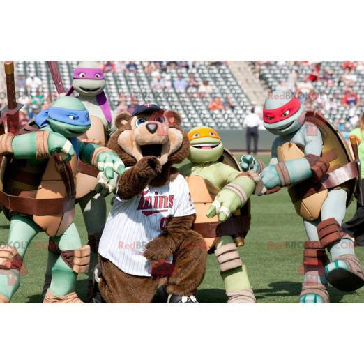 Beroemde Ninja Turtles Cartoon Turtles Mascottes -