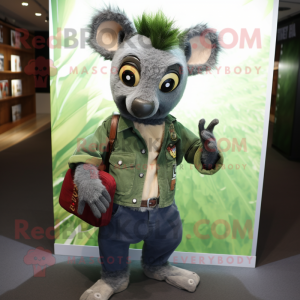 Grøn Aye-Aye maskot kostume...