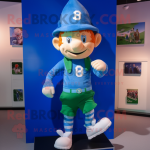 Blue Leprechaun Hat maskot...