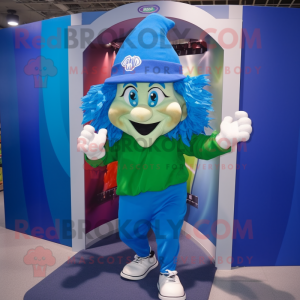 Blue Leprechaun Hat maskot...