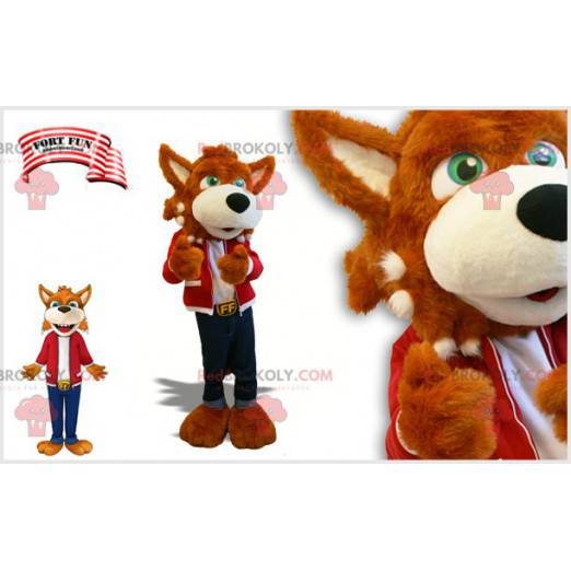 Soft and colorful orange and white fox mascot - Redbrokoly.com