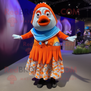 nan Clown Fish mascot costume character dressed with a Wrap Skirt and Bracelets