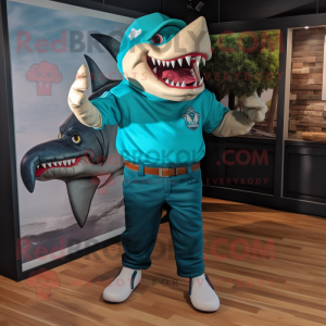 Teal Megalodon mascotte...