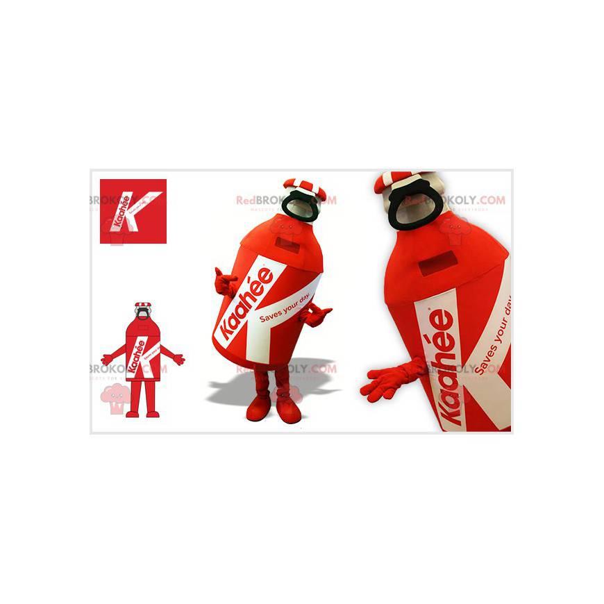 Giant red and white can mascot - Redbrokoly.com