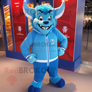 Sky Blue Devil maskot...