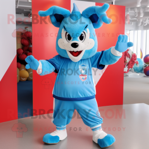 Sky Blue Devil maskot...