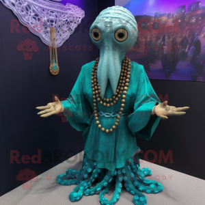 Turquoise Kraken mascotte...