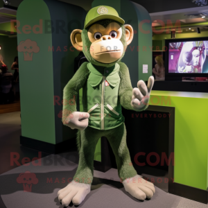 Green Monkey maskot kostym...