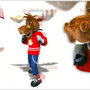 Hockeyspelare caribou maskot. Älgmaskot - Redbrokoly.com