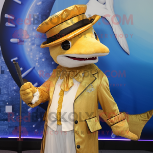 Gouden zwaardvis mascotte...